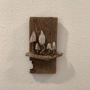 Driftwood Art , Driftwood Mushrooms, Mushroom Art, Driftwood Coastal Decor